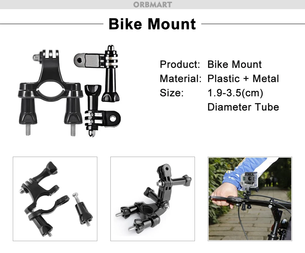ORBMART for GoPro Accessories Set for Go Pro Hero 13 12 11 10 9 8 7 6 5 4 Black Mount for DJI Insta360 for Sjcam Action Camera