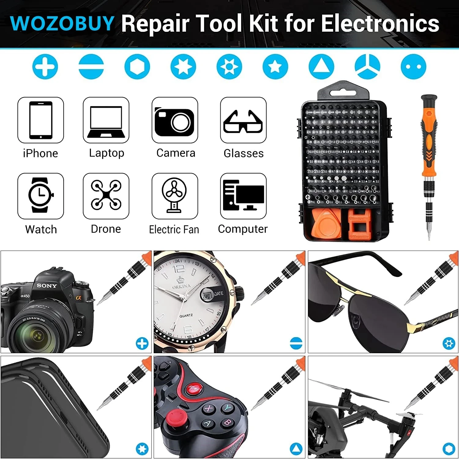Screwdriver Set Magnetic Torx Phillips Screw Bit Kit WOZOBUY With Electrical Driver Remover Wrench Repair Phone PC Tools Screwdriver Set Magnetic Torx Phillips Screw Bit Kit WOZOBUY With Electrical Driver Remover Wrench Repair Phone PC Tools