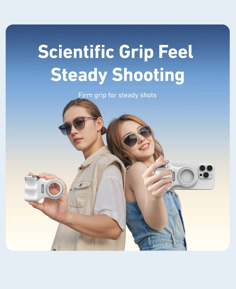 TELESIN Phone Camera Shoot Hand Grip Magnetic Smart Phone Holder Shooting Aid Remote Control Handle For Iphone Android Phone