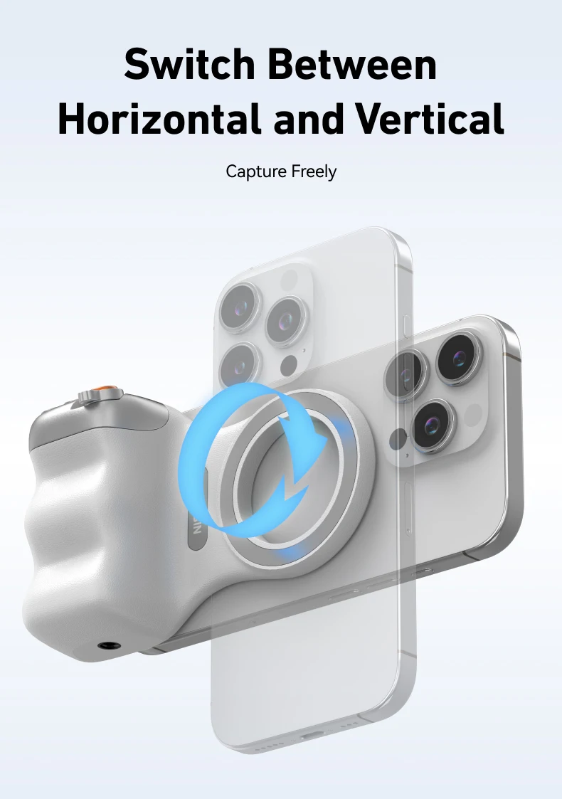 TELESIN Phone Camera Shoot Hand Grip Magnetic Smart Phone Holder Shooting Aid Remote Control Handle For Iphone Android Phone