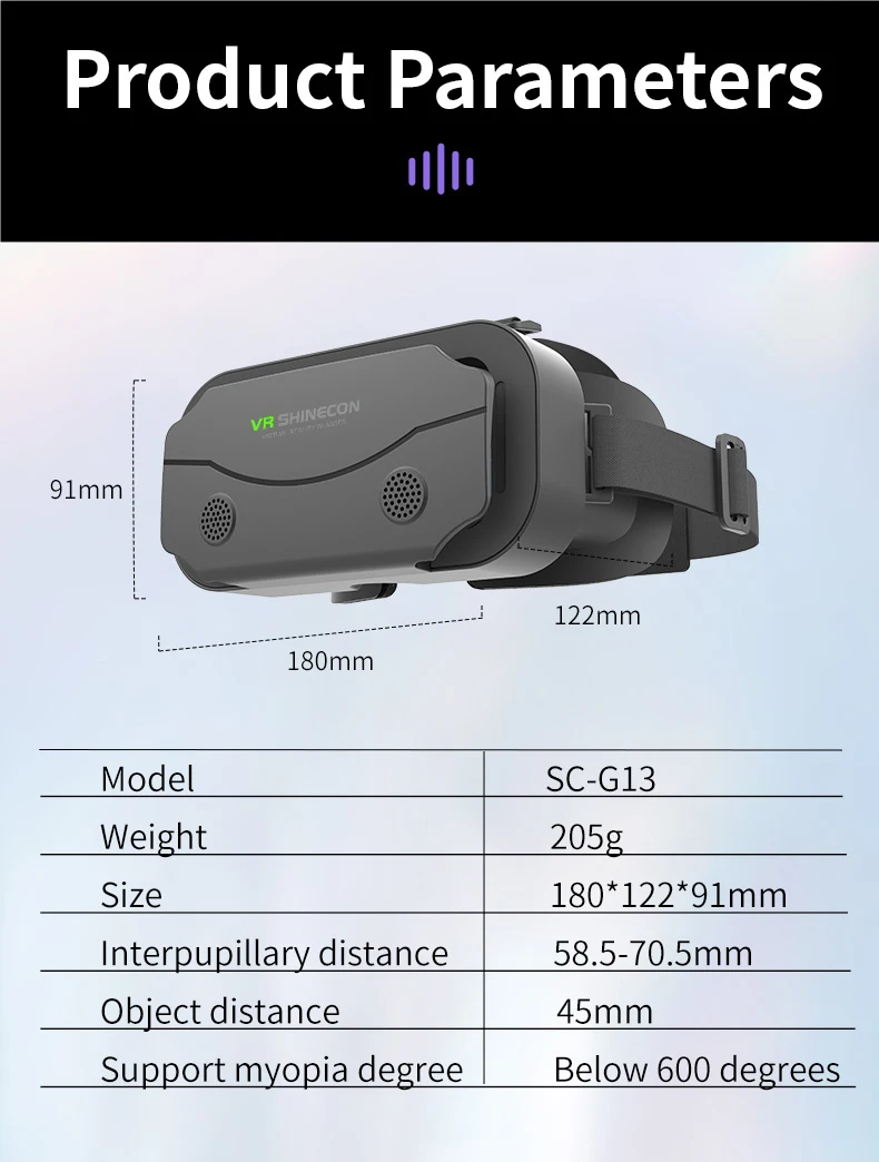 VR Glasses 3D Virtual Reality Headset Devices Helmet Lenses Goggles Smart For Smartphones Phone Cell Mobile Game Viar Viewer Set