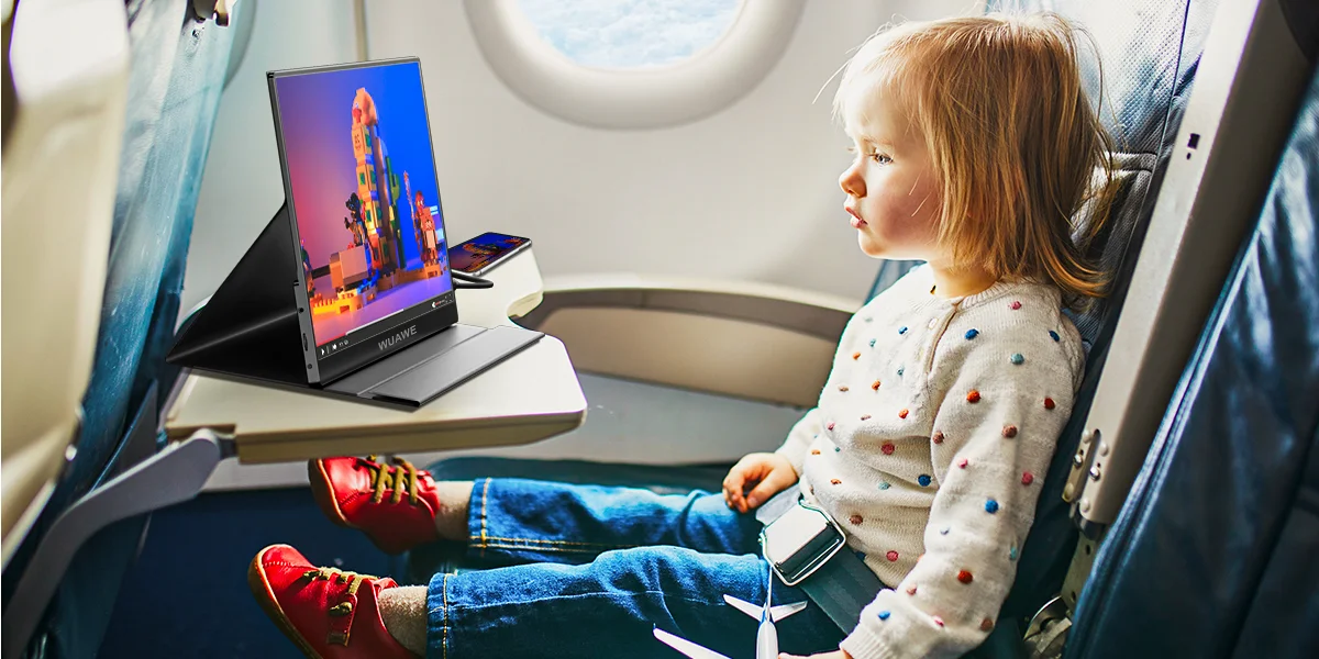 15.6 inch WUAWE Portable Monitor for Laptop,16:9 1080P 60HZ Gaming IPS Display LCD FHD External Second Computer Screen for Phone