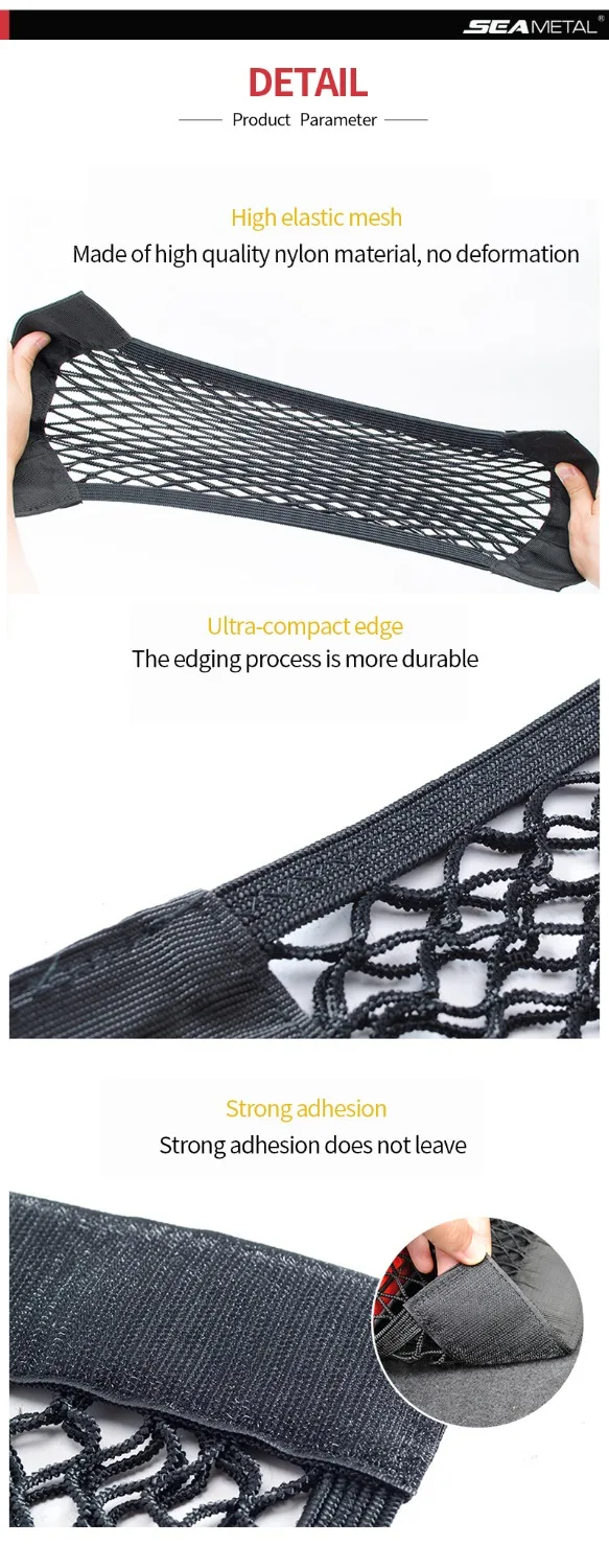 Car Accessories Organizer Car Trunk Net Nylon SUV Auto Cargo Storage Mesh Holder Universal Automotive Luggage Bag Travel Pockets