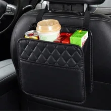 Car Organizer Multi-functional Car Seat Storage Bag Waterproof Hanging Car Seat Organizer Garbage Bag Suitable for Most Car
