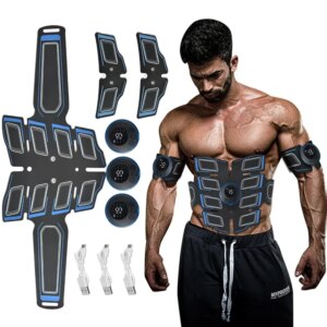 USB Rechargeable Abdominal Muscle Trainer Portable Abdominal Muscle Massager Electronic Training Belt Exercise Fitness Equipment Smart Massagers Smart Shop