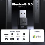 USB Bluetooth Adapter, Bluetooth 6.0 Dongle for PC Windows 11/10/8.1, Bluetooth Receiver & Transmitter for Keyboard/Mouse Network Devices Smart Shop