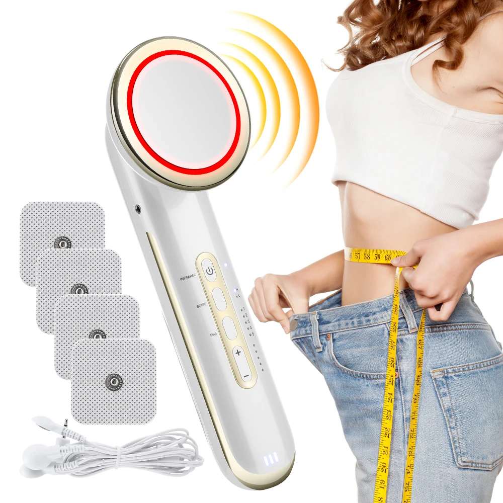 5 IN 1 EMS Ultrasound Cavitation Machine LED Light Facial Body Slimming Vibrating Massager Anti Cellulite Fat Burner Device