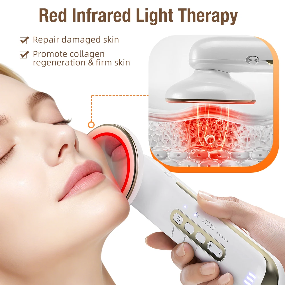 5 IN 1 EMS Ultrasound Cavitation Machine LED Light Facial Body Slimming Vibrating Massager Anti Cellulite Fat Burner Device