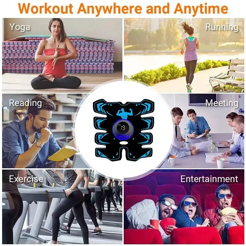 New USB Rechargeable EMS Muscle Stimulator ABS Arm 3 IN 1 Trainer Smart Wireless Fitness Abdominal Training Electric Body Slim New USB Rechargeable EMS Muscle Stimulator ABS Arm 3 IN 1 Trainer Smart Wireless Fitness Abdominal Training Electric Body Slim
