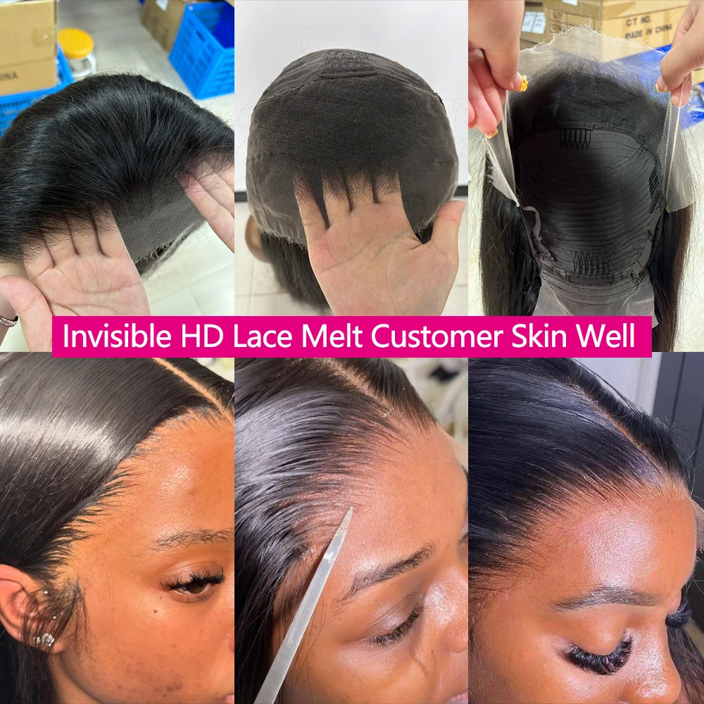 Queenlike Real Hd Lace Frontal Human Hair Wigs for Women Pre Plucked 13x4 Straight Scalp Invisible Strap Hd Lace Human Hair Wig