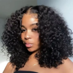 Human Hair, Brazilian Curly Short Lace Frontal Wigs
