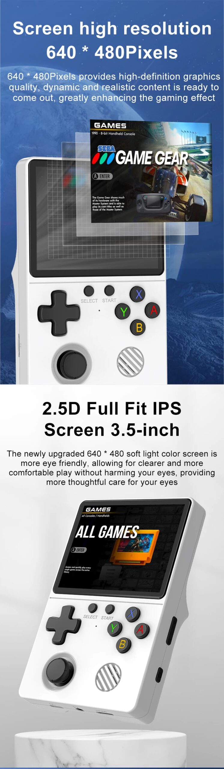 GB350 game console has over 20000 built-in games and supports functions such as e-books, music players, video players, etc