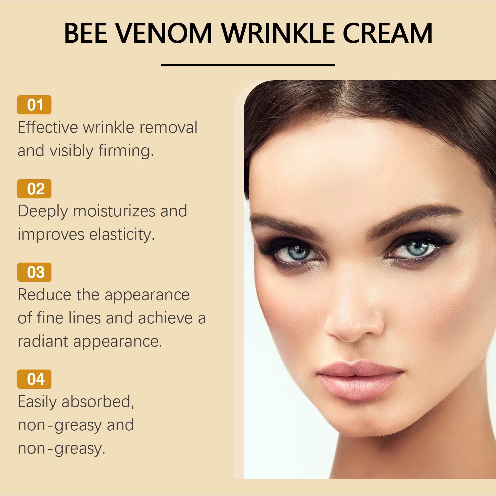 Bee Venom Wrinkle Removal Cream Firming Lifting Facial Moisturizing Deep Hydration Smoothing Fine Lines Anti Aging Face Cream Bee Venom Wrinkle Removal Cream Firming Lifting Facial Moisturizing Deep Hydration Smoothing Fine Lines Anti Aging Face Cream