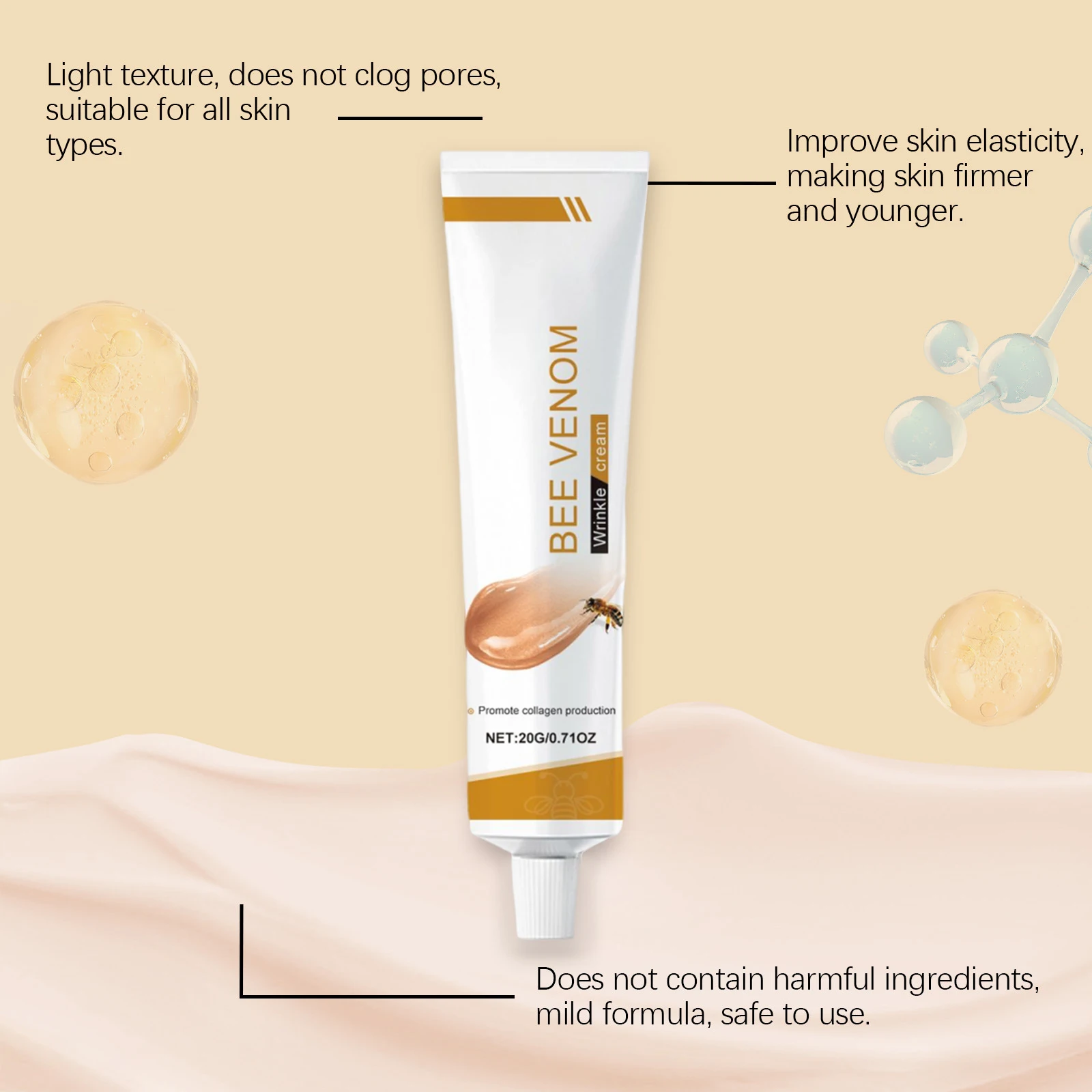 Bee Venom Wrinkle Removal Cream Firming Lifting Facial Moisturizing Deep Hydration Smoothing Fine Lines Anti Aging Face Cream Bee Venom Wrinkle Removal Cream Firming Lifting Facial Moisturizing Deep Hydration Smoothing Fine Lines Anti Aging Face Cream