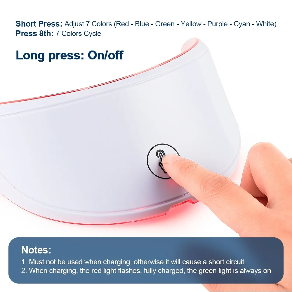 7 Colors Led Facial Mask With Neck Red Light Therapy Mask For Skin Tightening Lifting Anti-aging Bio-Light Beauty Whitening Home 7 Colors Led Facial Mask With Neck Red Light Therapy Mask For Skin Tightening Lifting Anti-aging Bio-Light Beauty Whitening Home
