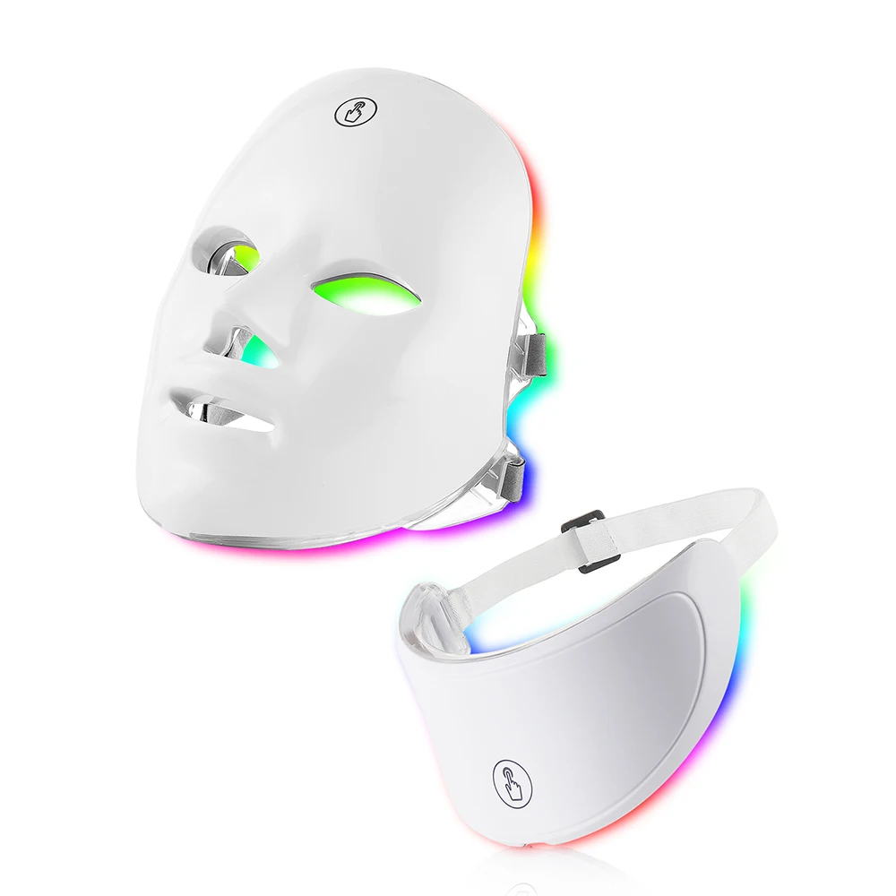 7 Colors Led Facial Mask With Neck Red Light Therapy Mask For Skin Tightening Lifting Anti-aging Bio-Light Beauty Whitening Home 7 Colors Led Facial Mask With Neck Red Light Therapy Mask For Skin Tightening Lifting Anti-aging Bio-Light Beauty Whitening Home