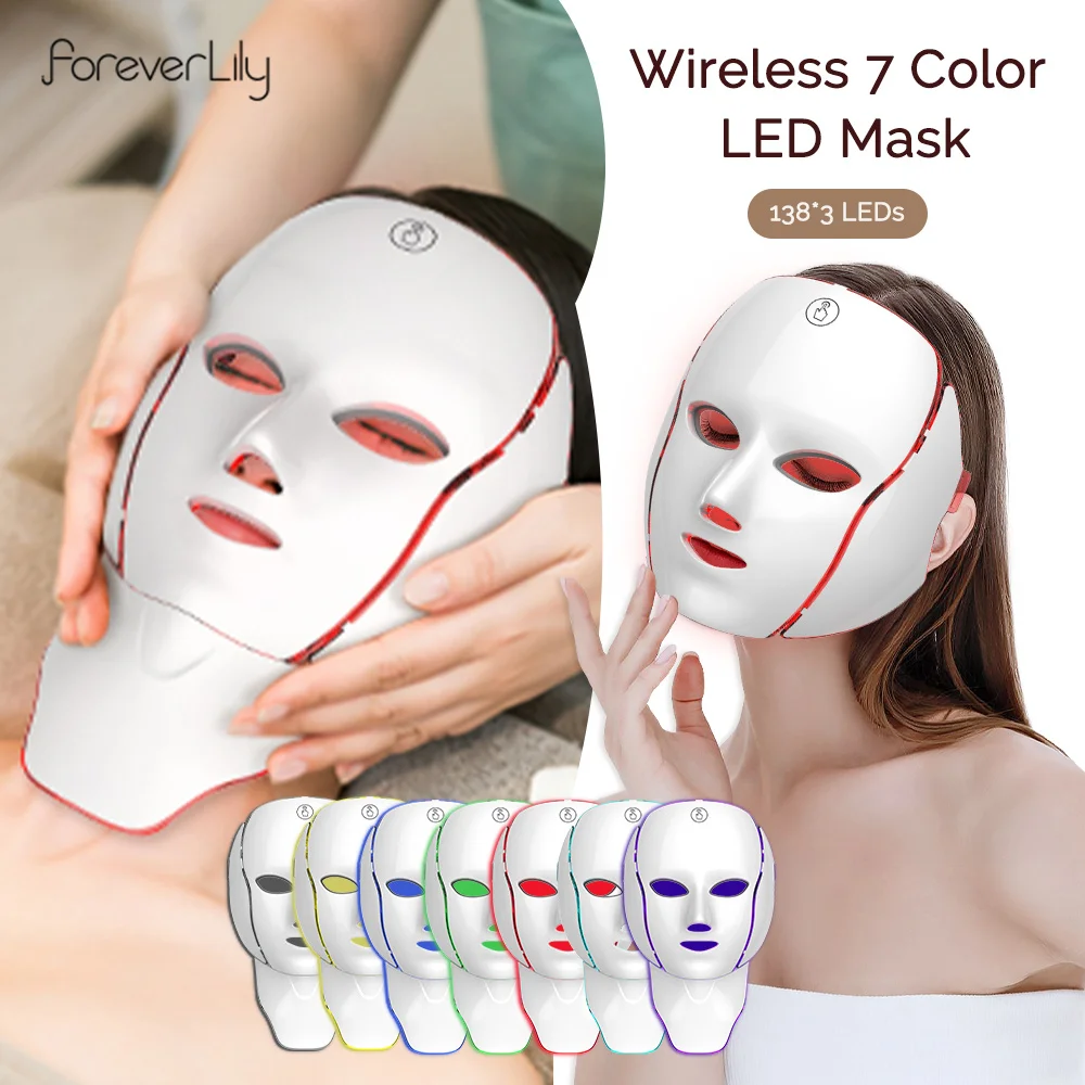 Face Neck Beauty Mask 7 Colors Light LED Mask Photon Red Light Facial Skin Care Repair Skin Anti Aging Wrinkle Skin Tightening Face Neck Beauty Mask 7 Colors Light LED Mask Photon Red Light Facial Skin Care Repair Skin Anti Aging Wrinkle Skin Tightening