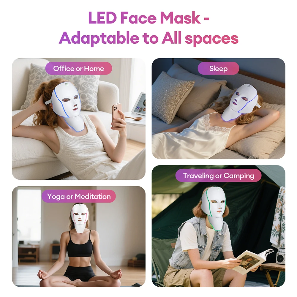 Face Neck Beauty Mask 7 Colors Light LED Mask Photon Red Light Facial Skin Care Repair Skin Anti Aging Wrinkle Skin Tightening Face Neck Beauty Mask 7 Colors Light LED Mask Photon Red Light Facial Skin Care Repair Skin Anti Aging Wrinkle Skin Tightening