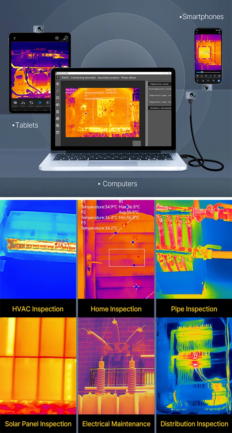 P2//P2Pro Thermal Imager 15X Zoom Infrared Thermal Maging Camera for Phone PCB HVAC Check and Repair Gadget P2//P2Pro Thermal Imager 15X Zoom Infrared Thermal Maging Camera for Phone PCB HVAC Check and Repair Gadget