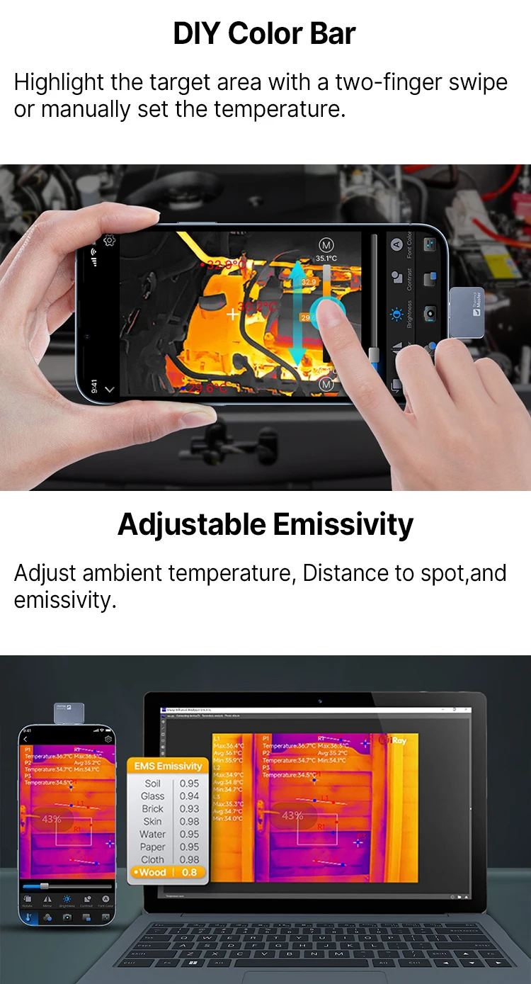 P2//P2Pro Thermal Imager 15X Zoom Infrared Thermal Maging Camera for Phone PCB HVAC Check and Repair Gadget P2//P2Pro Thermal Imager 15X Zoom Infrared Thermal Maging Camera for Phone PCB HVAC Check and Repair Gadget