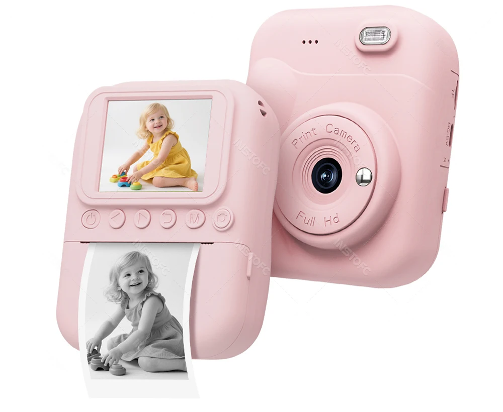 Kids Instant Camera Color Printing 2.4''IPS Digital 1080P Video Photo Thermal Printer 57x25mm as a Gift for Girls,Boys,Children