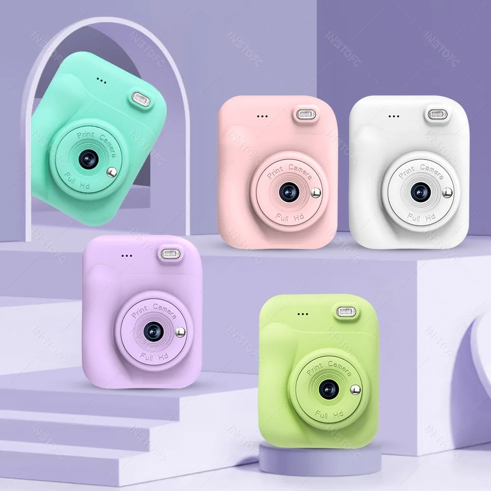 Kids Instant Camera Color Printing 2.4''IPS Digital 1080P Video Photo Thermal Printer 57x25mm as a Gift for Girls,Boys,Children