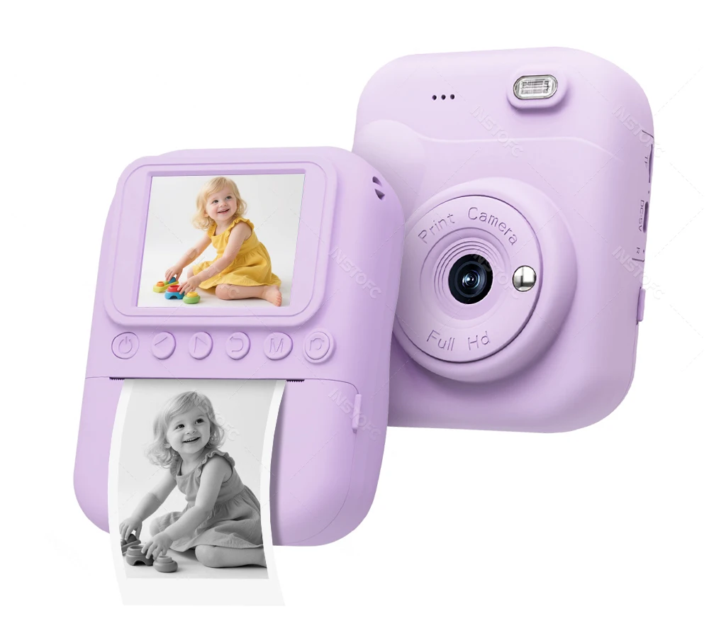 Kids Instant Camera Color Printing 2.4''IPS Digital 1080P Video Photo Thermal Printer 57x25mm as a Gift for Girls,Boys,Children