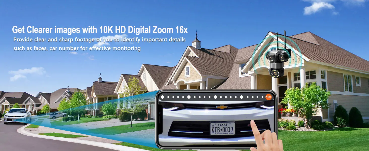 10K 20MP Home Security Outdoor WiFi Camera 4 Lens 4 Screen 360° 16X Zoom CCTV Wireless Surveillance PTZ Cam Security Protection 10K 20MP Home Security Outdoor WiFi Camera 4 Lens 4 Screen 360° 16X Zoom CCTV Wireless Surveillance PTZ Cam Security Protection