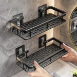 Bathroom Shelf, No Drill Wall Mount