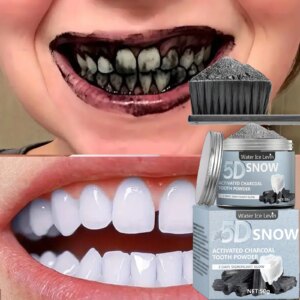 Bamboo Charcoal Teeth Whitening Powder - Natural Whitening and Deep Cleaning