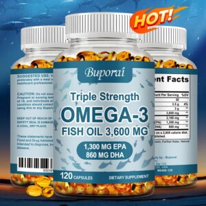 Omega 3 Fish Oil - for Nervous System, Skin and Hair Health, Antioxidants