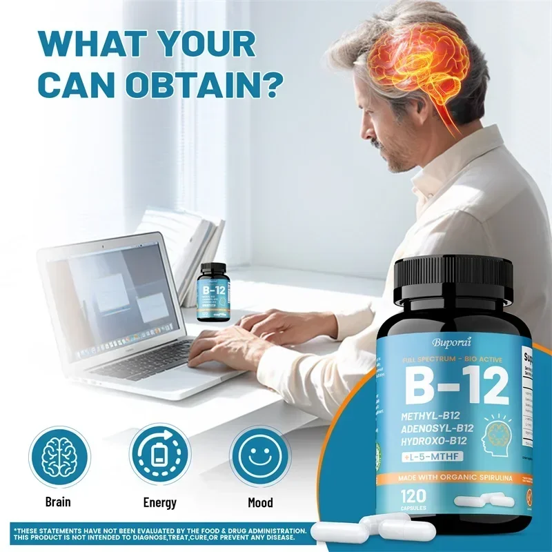 Vitamin B12 - Supports Brain Health and Energy Production, Protects The Nervous System, and Promotes Metabolic Function