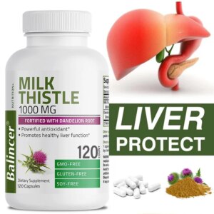 Milk Thistle Dandelion Root Supplement - Liver Support, Antioxidant, Detoxification