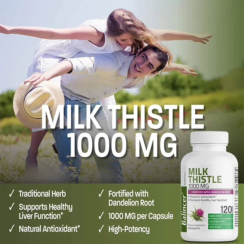 Milk Thistle Dandelion Root Supplement - Liver Health Support, Antioxidant Support, Detoxification, 120 Capsules Milk Thistle Dandelion Root Supplement - Liver Health Support, Antioxidant Support, Detoxification, 120 Capsules