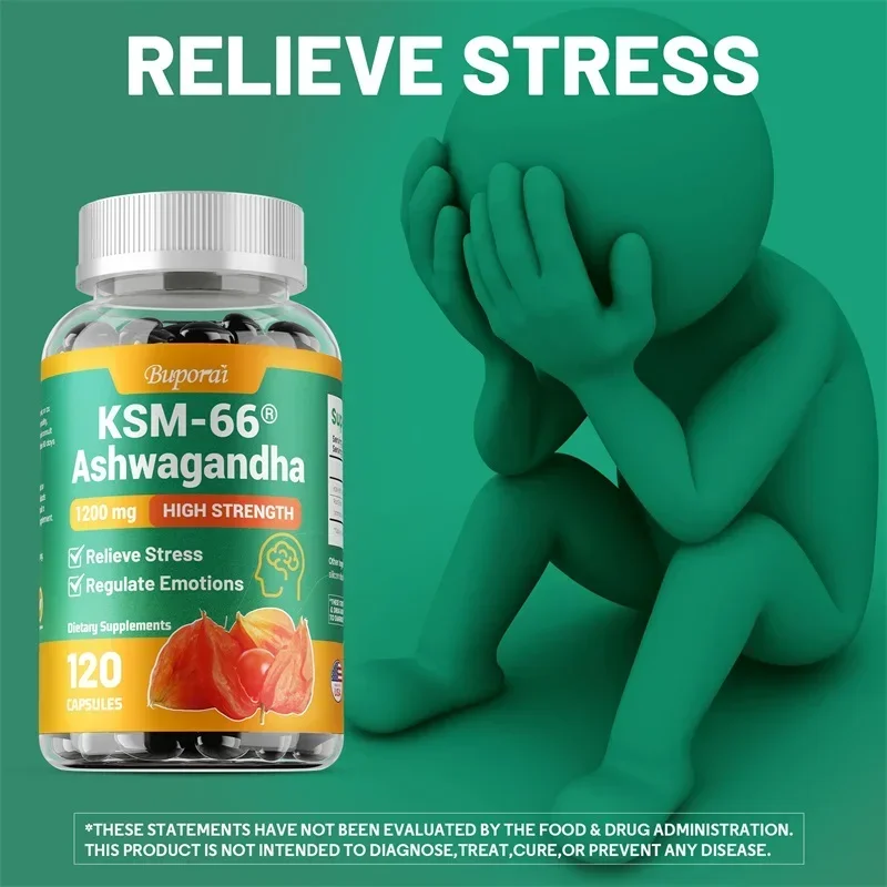 KSM-66 Ashwagandha Extracts Capsules - Relieve Stress and Mood, Promote Sleep Quality, Increase Focus and Brain Health KSM-66 Ashwagandha Extracts Capsules - Relieve Stress and Mood, Promote Sleep Quality, Increase Focus and Brain Health