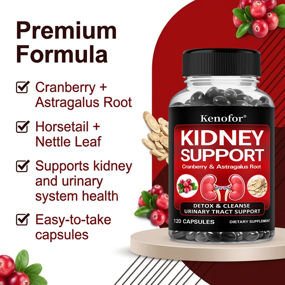 Kidney Support Supplement - with Cranberry for Normal Urinary Tract Health and Bladder Health, Healthy Kidney Function