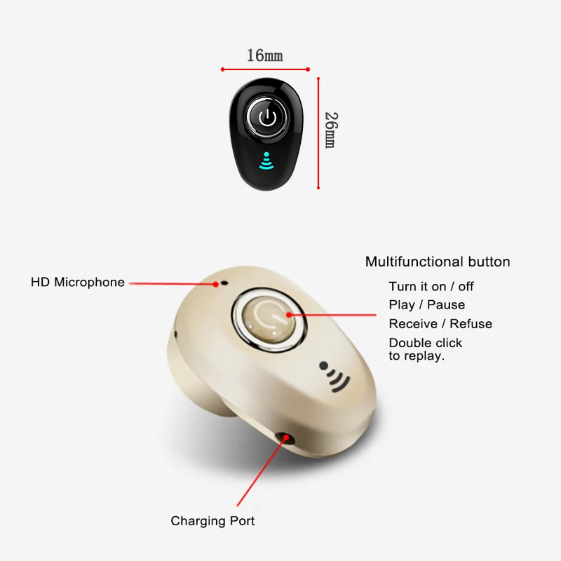 Mini Invisible Ture Wireless Earphone Noise Cancelling Bluetooth Headphone Handsfree Stereo Headset TWS Earbud With Microphone Mini Invisible Ture Wireless Earphone Noise Cancelling Bluetooth Headphone Handsfree Stereo Headset TWS Earbud With Microphone