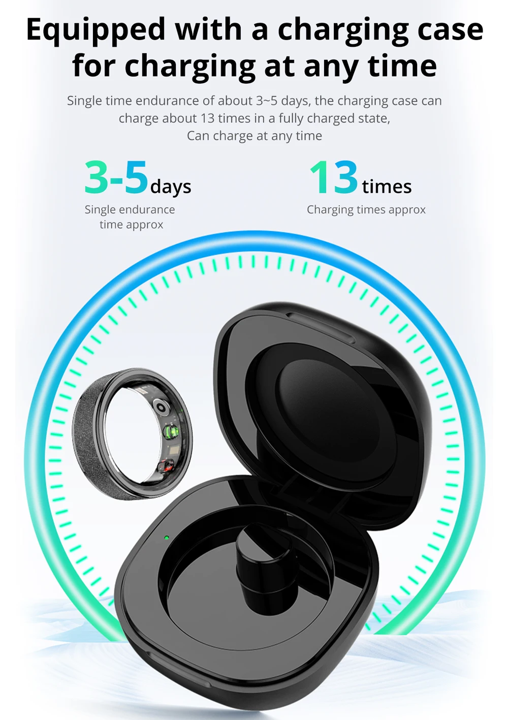 COLMI R10 Smart Ring with Charging Case for Men Women, Health and Sleep Monitor, 5ATM Waterproof, Multi-sport Mode COLMI R10 Smart Ring with Charging Case for Men Women, Health and Sleep Monitor, 5ATM Waterproof, Multi-sport Mode