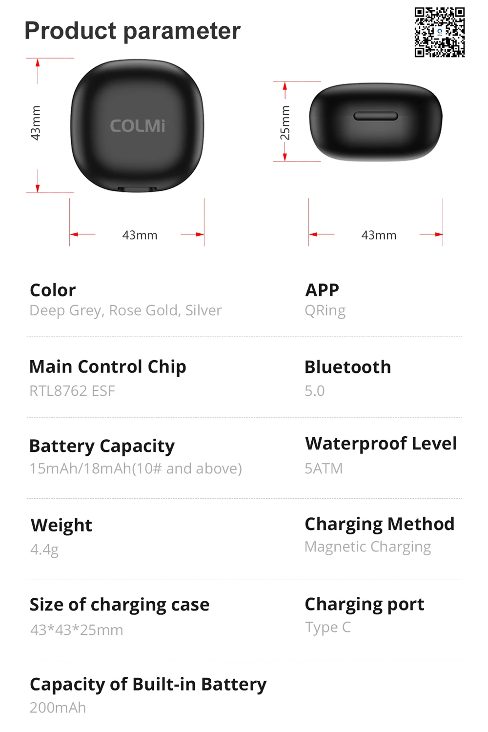COLMI R10 Smart Ring with Charging Case for Men Women, Health and Sleep Monitor, 5ATM Waterproof, Multi-sport Mode COLMI R10 Smart Ring with Charging Case for Men Women, Health and Sleep Monitor, 5ATM Waterproof, Multi-sport Mode