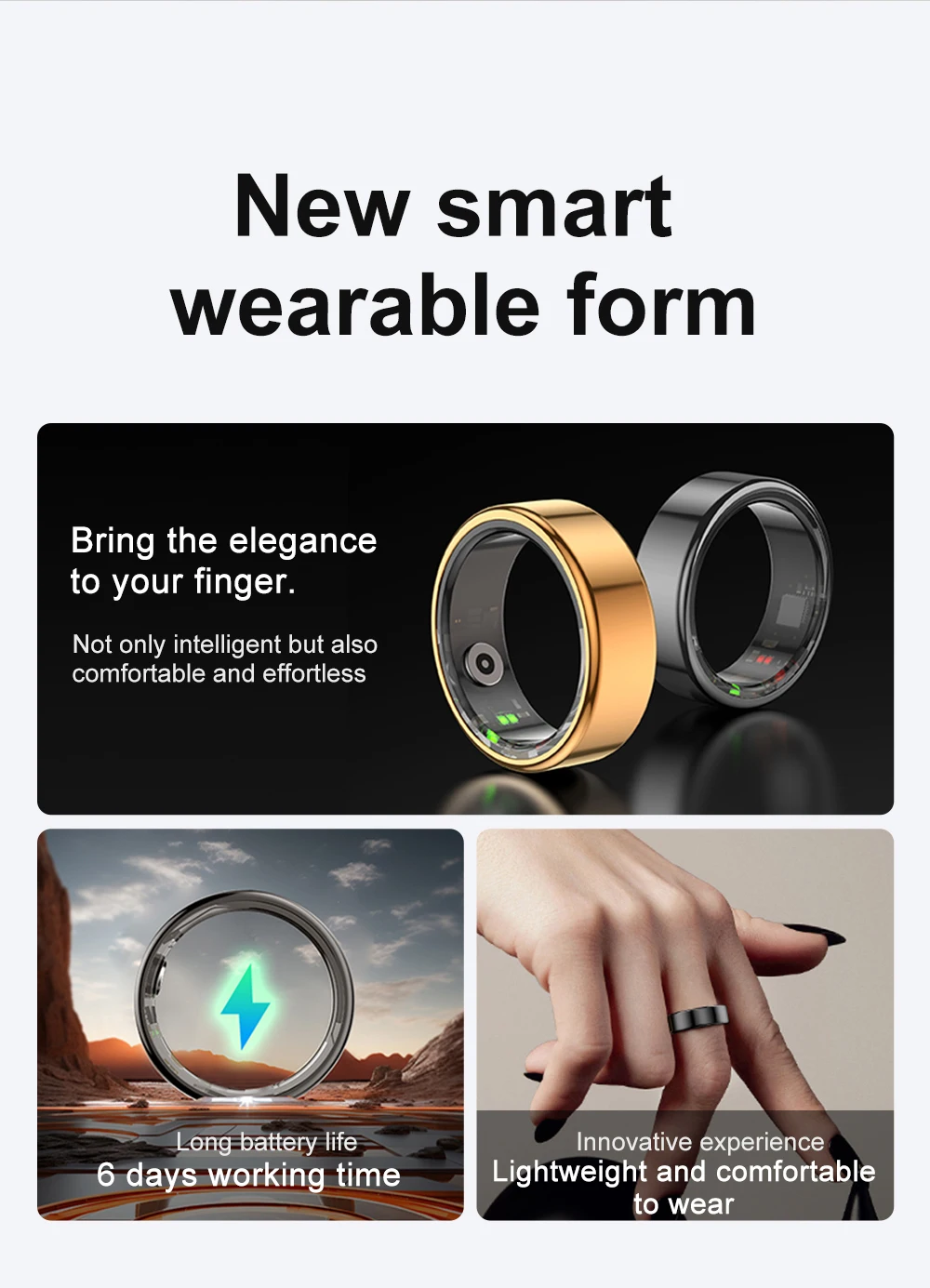 [2024 ] COLMI R02 Smart Ring Military Grade Titanium Steel Shell Health Monitoring IP68 & 5ATM Waterproof Multi-sport Modes