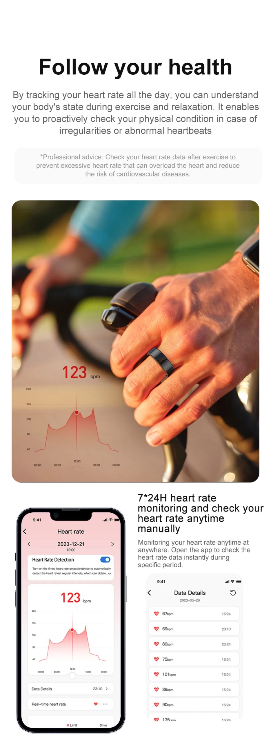 [2024 ] COLMI R02 Smart Ring Military Grade Titanium Steel Shell Health Monitoring IP68 & 5ATM Waterproof Multi-sport Modes