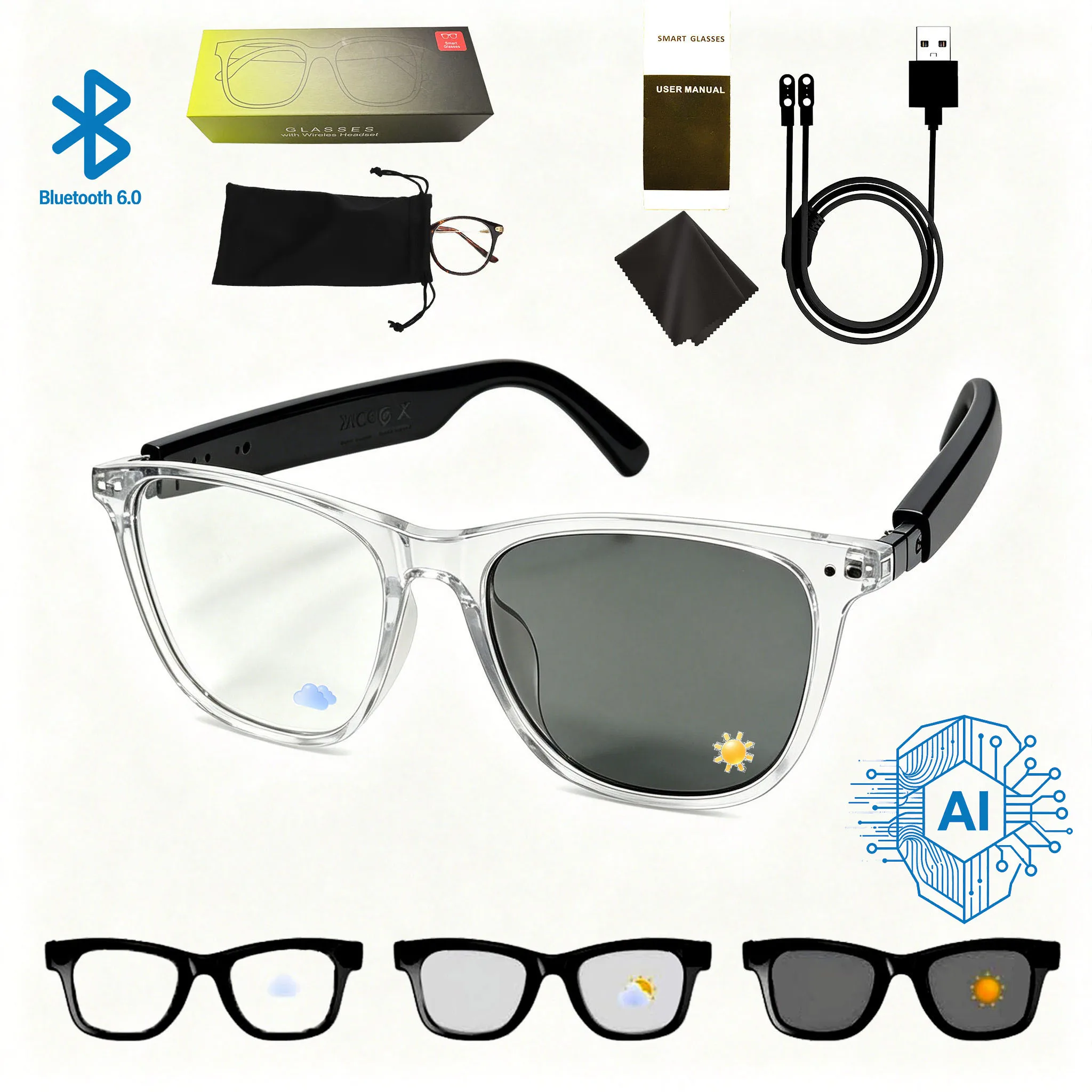 AI Glasses GS07Bai B