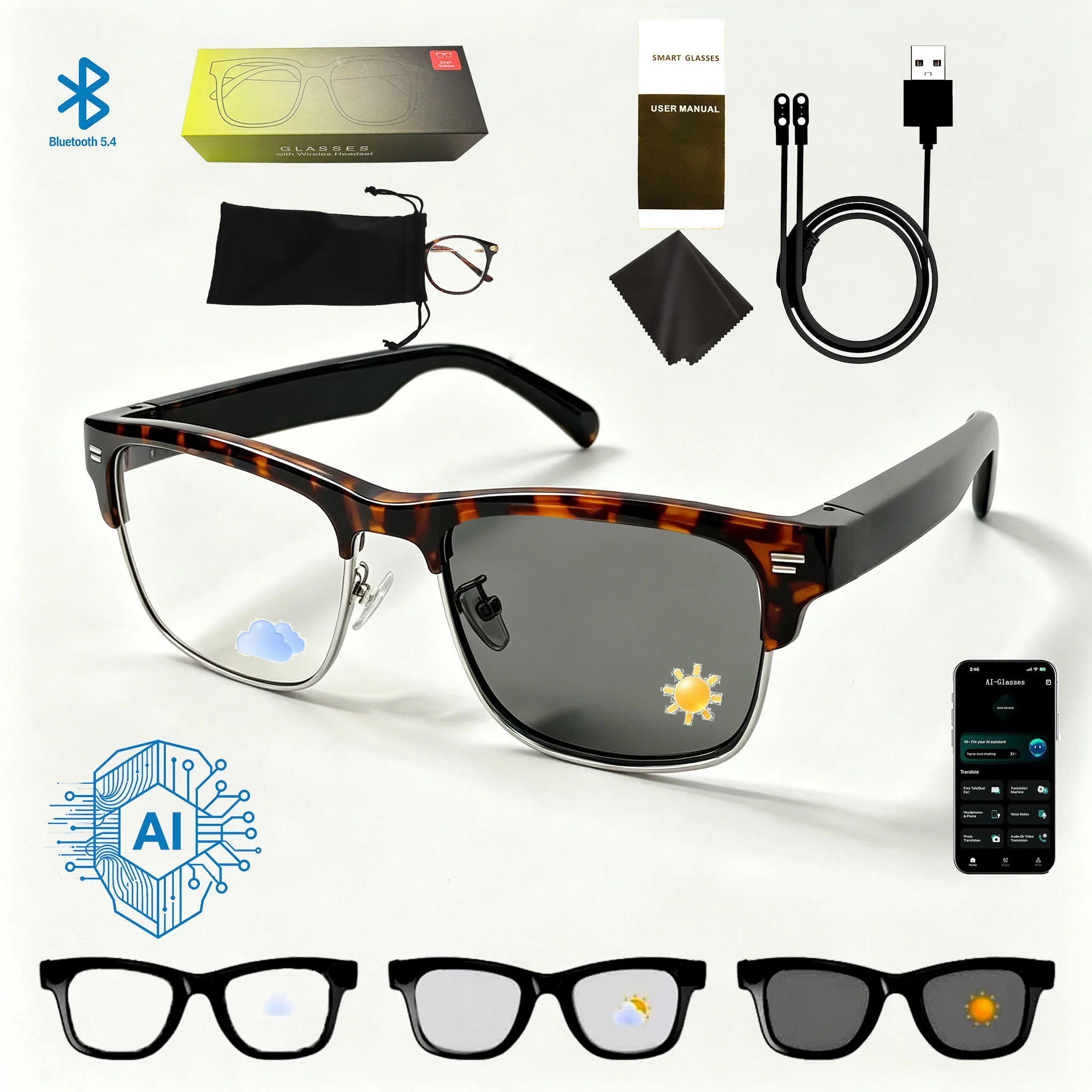 AI Glasses YX01RS B