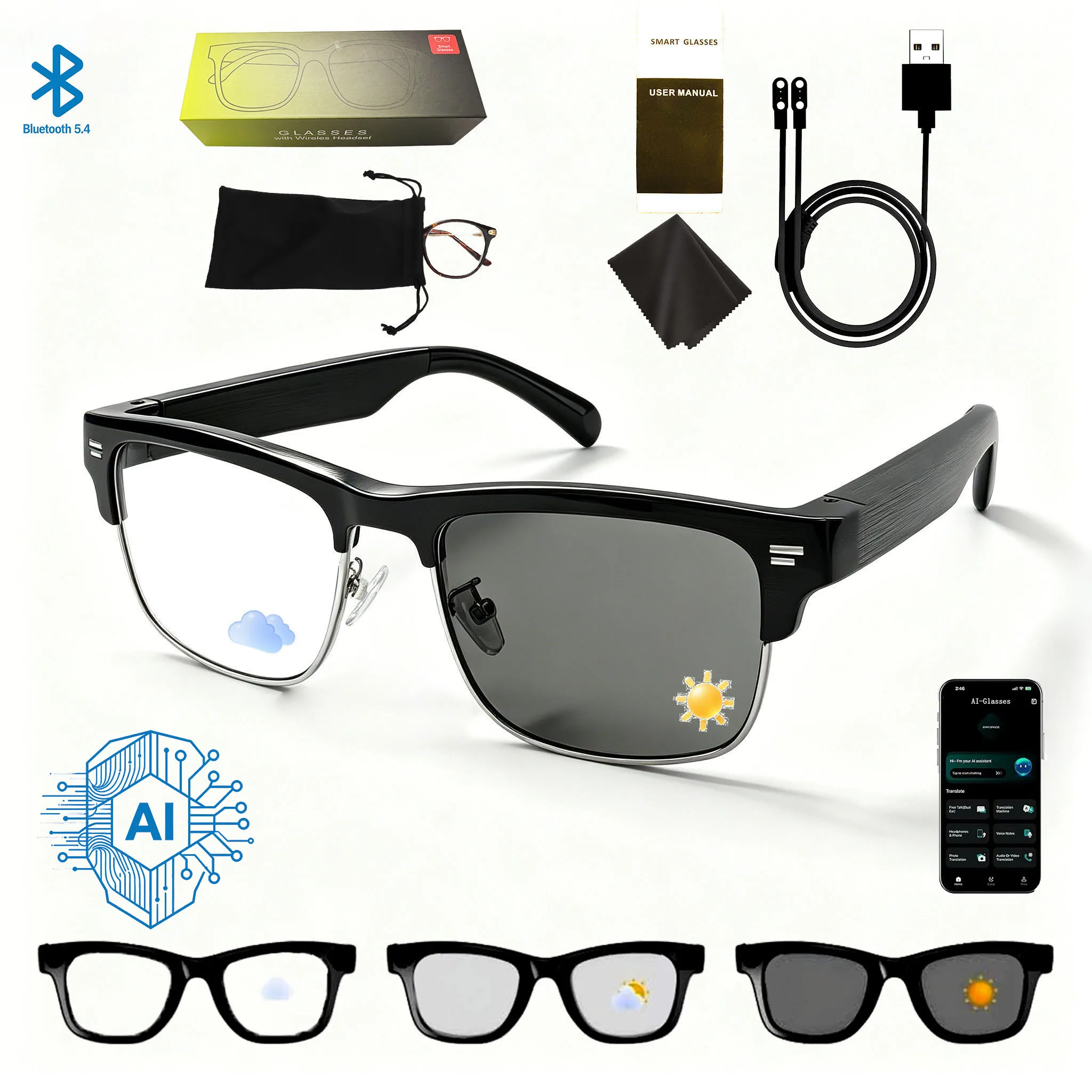 AI Glasses YX01BS B