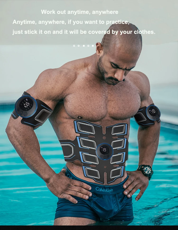 USB Rechargeable Abdominal Muscle Trainer Portable Abdominal Muscle Massager Electronic Training Belt Exercise Fitness Equipment