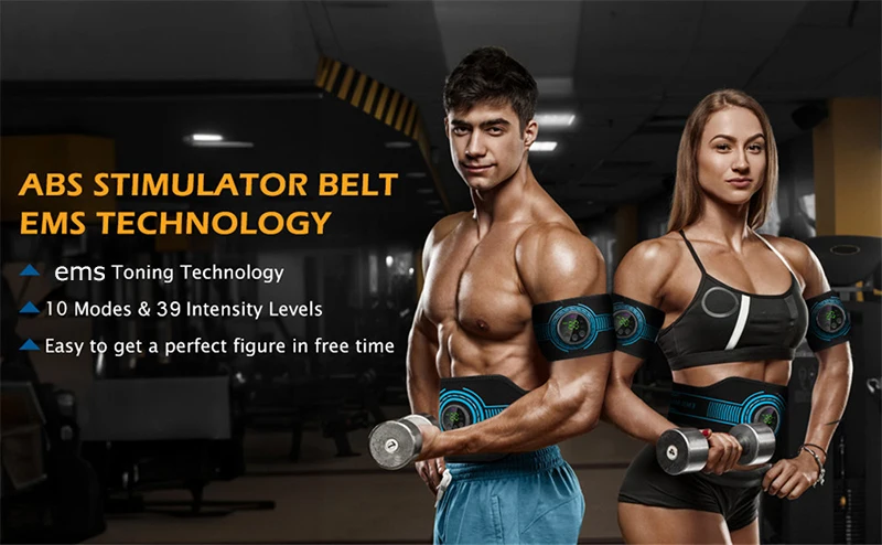 EMS Muscle Stimulation Belt Electric ABS Stimulator Trainer EMS Abdominal Exerciser Toning Belts Arm Leg Back Fitness Massager