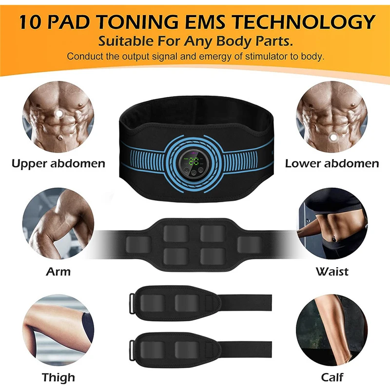 EMS Muscle Stimulation Belt Electric ABS Stimulator Trainer EMS Abdominal Exerciser Toning Belts Arm Leg Back Fitness Massager